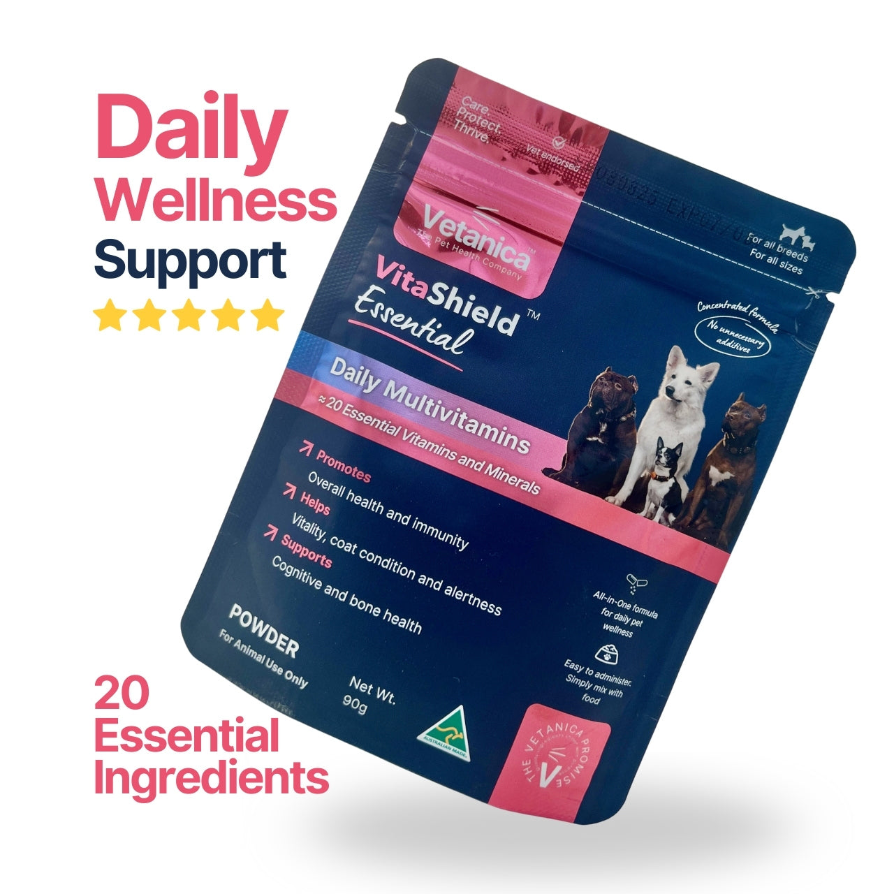 Load video: VitaShield™ Essential - Daily Multivitamin Supplement for Dogs